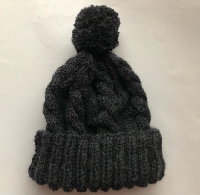 ハンドメイド ニット帽 ウール100%  グレー 男女兼用 フリー < 女性ファッション  ハンドメイド ニット帽 ウール100%  グレー 男女兼用 フリー < 女性ファッションの