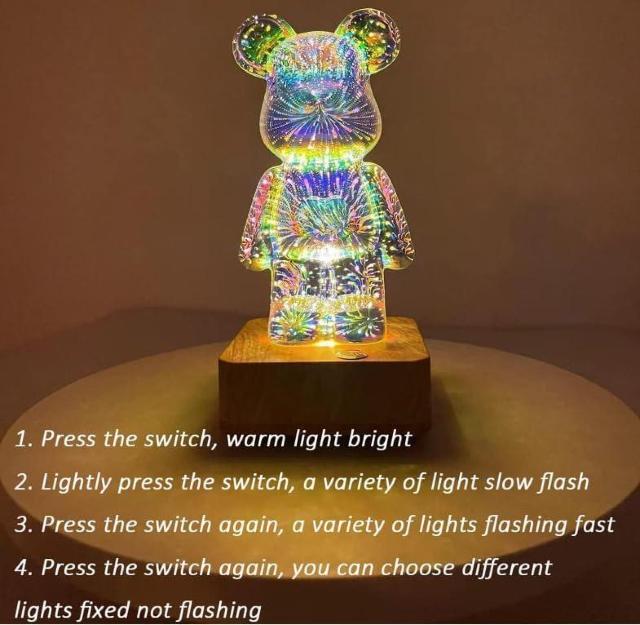 クマ ライト★プロジェクション★カラフル★ルームライト★ナイトライト★ランプ★3D★花火★七色に光り方が変わります♪ < 家電/AV  クマ ライト★プロジェクション★カラフル★ルームライト★ナイトライト★ランプ★3D★花火★七色に光り方が変わります♪ < 家電/AVの