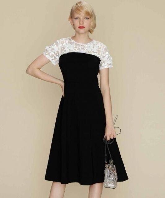 GRACECONTINENTALGRACECLASSヨークビジュードレスシルバービジューフラワーシースルーワンピース白黒銀花 < ブランド GRACECONTINENTALGRACECLASSヨークビジュードレスシルバービジューフラワーシースルーワンピース白黒銀花 < ブランドの