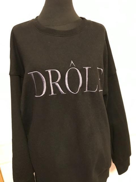 DROLE 刺繍 ビッグトレーナー 黒 < 女性ファッション DROLE 刺繍 ビッグトレーナー 黒 < 女性ファッションの