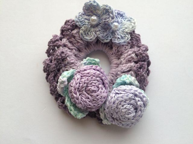 ハンドメイド シュシュ コットン パープルお花の集い♪ axes好き < 女性ファッション  ハンドメイド シュシュ コットン パープルお花の集い♪ axes好き < 女性ファッションの