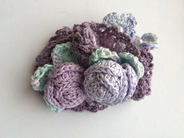 ハンドメイド シュシュ コットン パープルお花の集い♪ axes好き < 女性ファッション  ハンドメイド シュシュ コットン パープルお花の集い♪ axes好き < 女性ファッションの