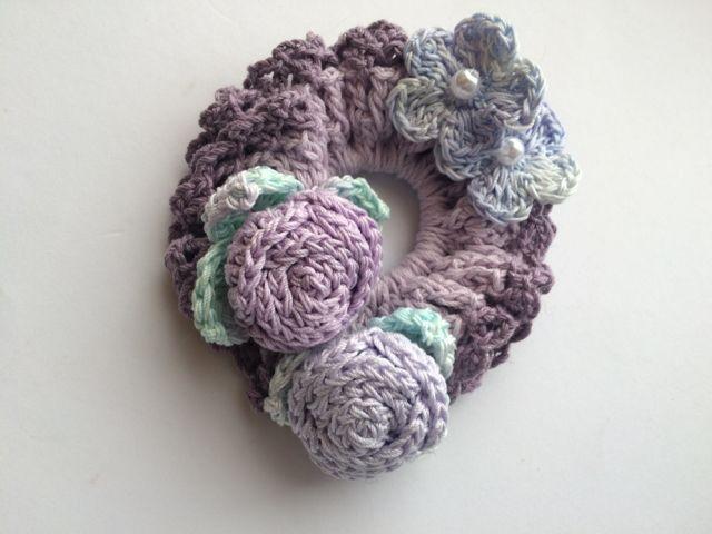 ハンドメイド シュシュ コットン パープルお花の集い♪ axes好き < 女性ファッション  ハンドメイド シュシュ コットン パープルお花の集い♪ axes好き < 女性ファッションの