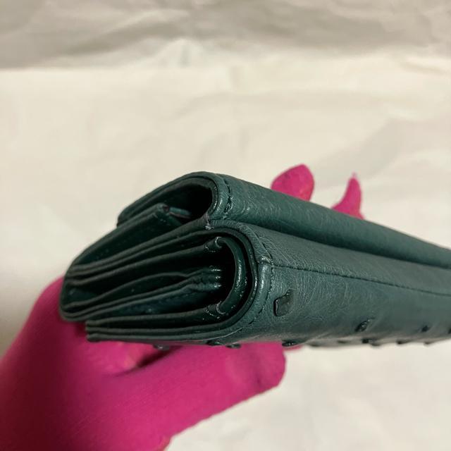 【美品】【ノーブランド扱い】 オーストリッチ 型押し レザー / 三つ折り財布 < 女性ファッション  【美品】【ノーブランド扱い】 オーストリッチ 型押し レザー / 三つ折り財布 < 女性ファッションの