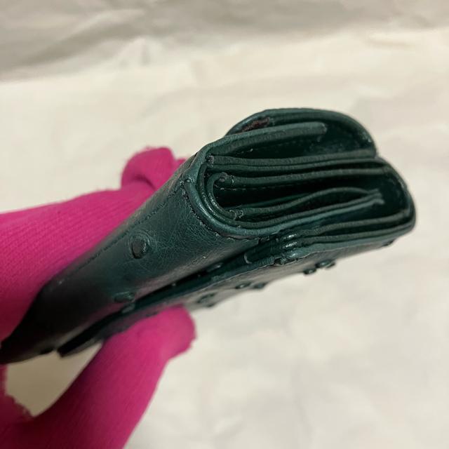 【美品】【ノーブランド扱い】 オーストリッチ 型押し レザー / 三つ折り財布 < 女性ファッション  【美品】【ノーブランド扱い】 オーストリッチ 型押し レザー / 三つ折り財布 < 女性ファッションの