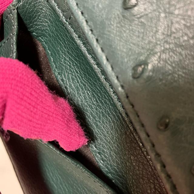 【美品】【ノーブランド扱い】 オーストリッチ 型押し レザー / 三つ折り財布 < 女性ファッション  【美品】【ノーブランド扱い】 オーストリッチ 型押し レザー / 三つ折り財布 < 女性ファッションの