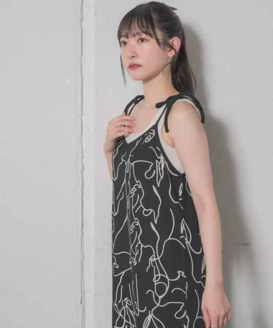 レトロガール キャミソールリボンワンピース < 女性ファッション レトロガール キャミソールリボンワンピース < 女性ファッションの