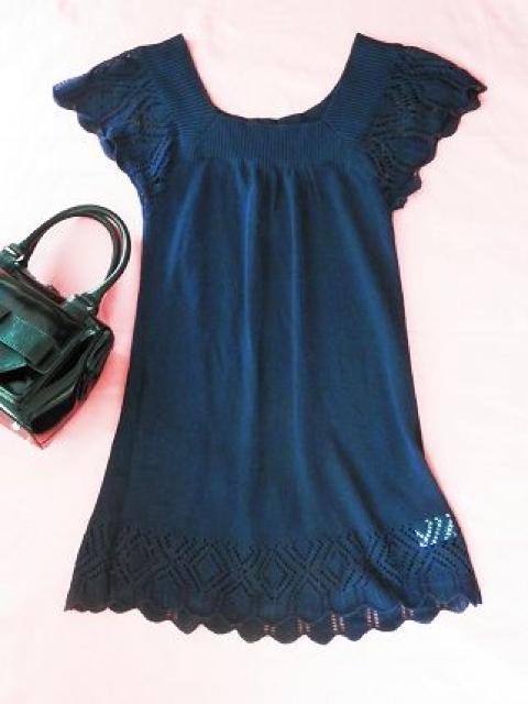 ワールドネイビーカギ編み半袖シースルーチュニックワンピース < ブランド ワールドネイビーカギ編み半袖シースルーチュニックワンピース < ブランドの