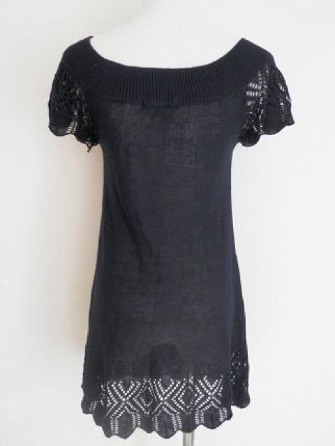 ワールドネイビーカギ編み半袖シースルーチュニックワンピース < ブランド ワールドネイビーカギ編み半袖シースルーチュニックワンピース < ブランドの