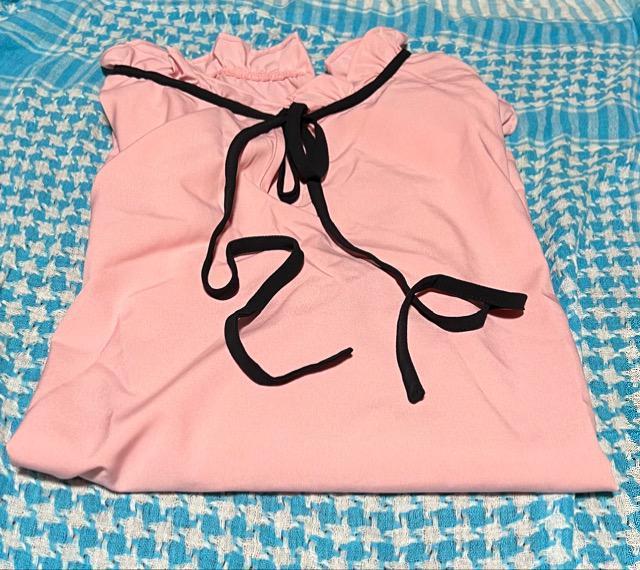 プラス ラッフルスリーブ フリル タイネック ブラウス < 女性ファッション  プラス ラッフルスリーブ フリル タイネック ブラウス < 女性ファッションの