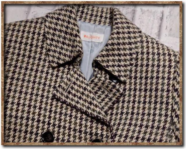 ポーティ シルク混千鳥格子ツイードコート < 女性ファッション  ポーティ シルク混千鳥格子ツイードコート < 女性ファッションの