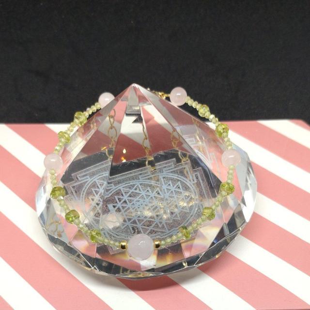 恋愛運ローズクォツ&ペリドットStainless☆FREE SIZE☆ < 女性アクセサリー/時計 恋愛運ローズクォツ&ペリドットStainless☆FREE SIZE☆ < 女性アクセサリー/時計の