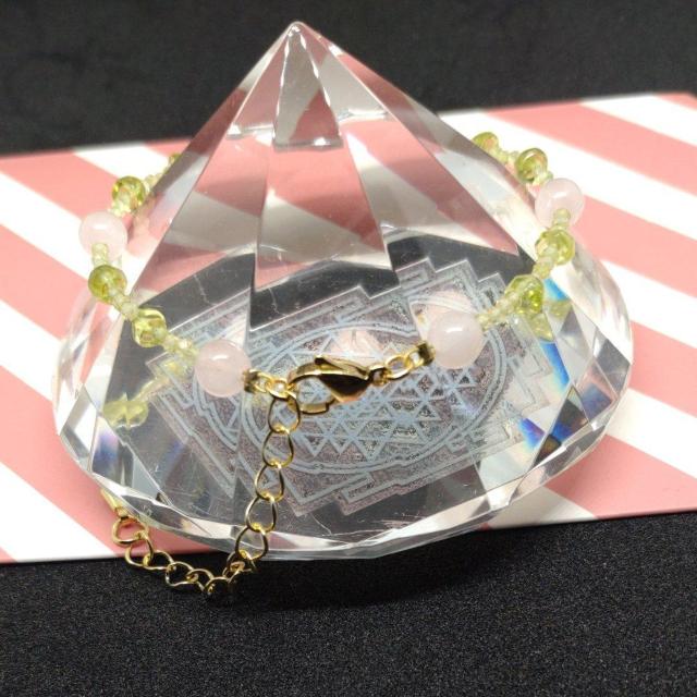 恋愛運ローズクォツ&ペリドットStainless☆FREE SIZE☆ < 女性アクセサリー/時計 恋愛運ローズクォツ&ペリドットStainless☆FREE SIZE☆ < 女性アクセサリー/時計の