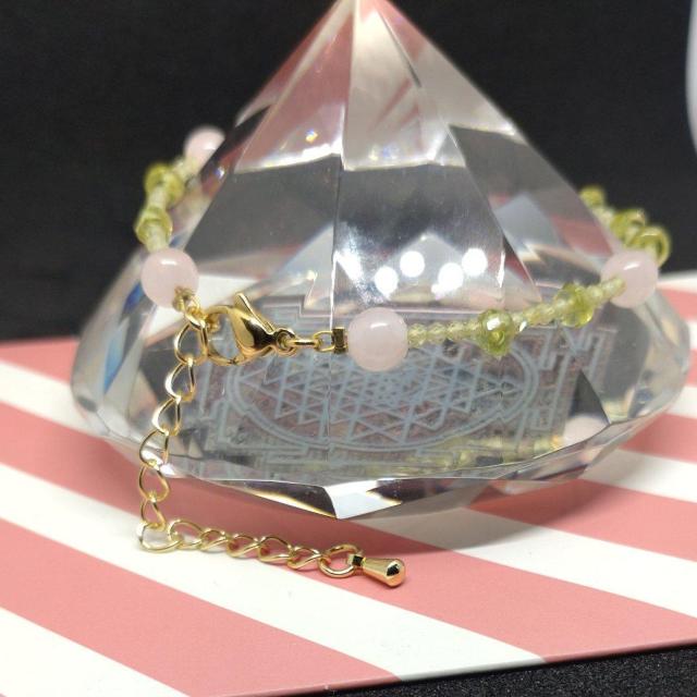 恋愛運ローズクォツ&ペリドットStainless☆FREE SIZE☆ < 女性アクセサリー/時計 恋愛運ローズクォツ&ペリドットStainless☆FREE SIZE☆ < 女性アクセサリー/時計の