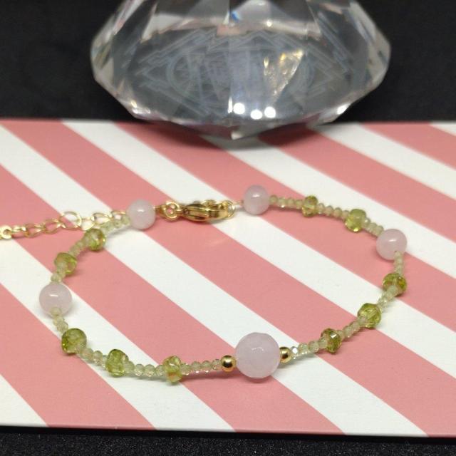 恋愛運ローズクォツ&ペリドットStainless☆FREE SIZE☆ < 女性アクセサリー/時計 恋愛運ローズクォツ&ペリドットStainless☆FREE SIZE☆ < 女性アクセサリー/時計の