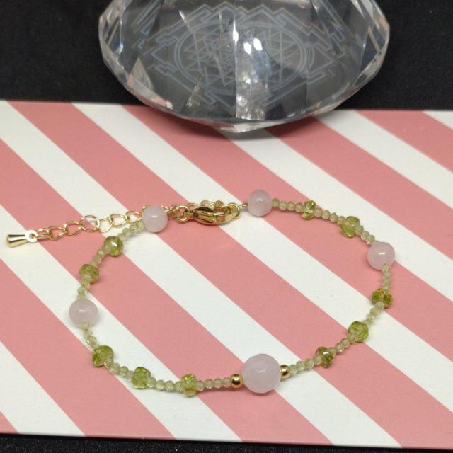 恋愛運ローズクォツ&ペリドットStainless☆FREE SIZE☆ < 女性アクセサリー/時計 恋愛運ローズクォツ&ペリドットStainless☆FREE SIZE☆ < 女性アクセサリー/時計の