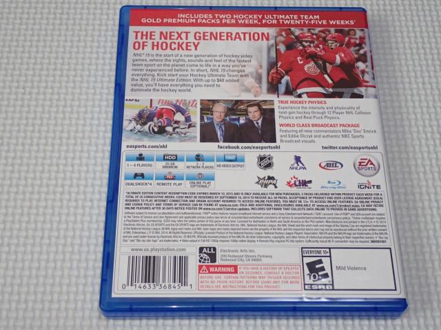 PS4★NHL 15 ULTIMATE EDITION 海外版 北米版★箱付・ソフト付 < ゲーム本体/ソフト PS4★NHL 15 ULTIMATE EDITION 海外版 北米版★箱付・ソフト付 < ゲーム本体/ソフトの
