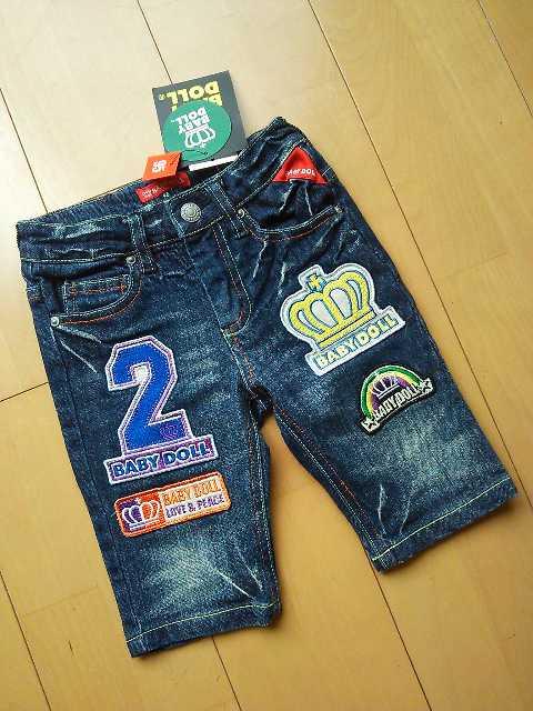 新品ワッペンデニムハーフパンツ95ベビドBABYDOLLベビードール < ブランド 新品ワッペンデニムハーフパンツ95ベビドBABYDOLLベビードール < ブランドの