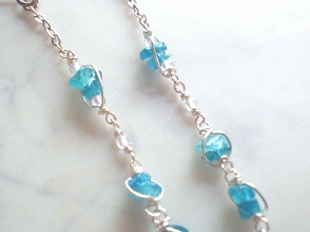 *ネオンブルーアパタイトのロングピアス*sv 16021 < 女性アクセサリー/時計 *ネオンブルーアパタイトのロングピアス*sv 16021 < 女性アクセサリー/時計の