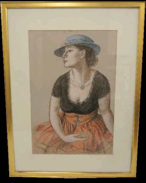 絵画 パステル画 寺島龍一『青い帽子』真作保証 原画 < ホビー 絵画 パステル画 寺島龍一『青い帽子』真作保証 原画 < ホビーの