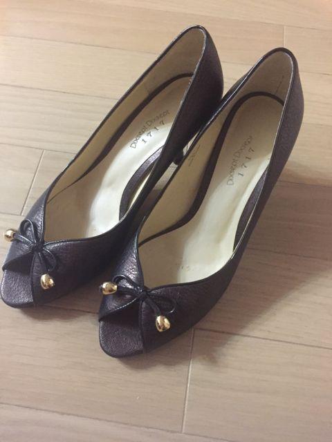 Dixseptオープントゥブラウンハイヒール天然皮革 リボンゴールド < 女性ファッション  Dixseptオープントゥブラウンハイヒール天然皮革 リボンゴールド < 女性ファッションの