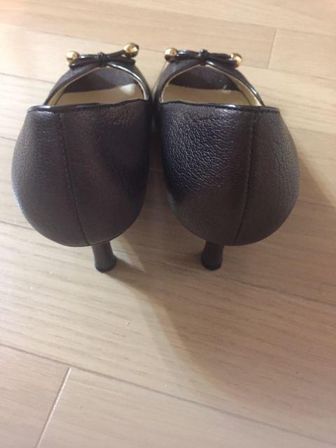 Dixseptオープントゥブラウンハイヒール天然皮革 リボンゴールド < 女性ファッション  Dixseptオープントゥブラウンハイヒール天然皮革 リボンゴールド < 女性ファッションの