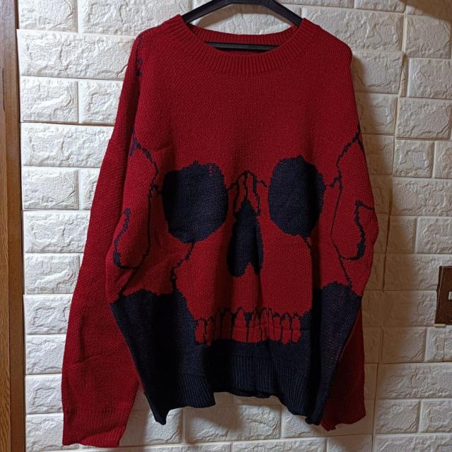 新品★スケルトンフェイスジャガードニット/L < 男性ファッション  新品★スケルトンフェイスジャガードニット/L < 男性ファッションの