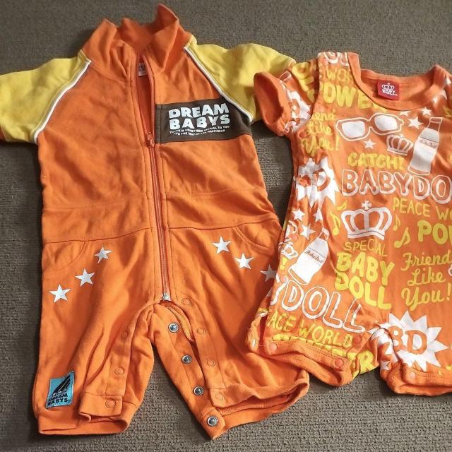 70サイズ BABY DOLL 2枚セット まとめ売り オレンジ < ブランド  70サイズ BABY DOLL 2枚セット まとめ売り オレンジ  < ブランドの