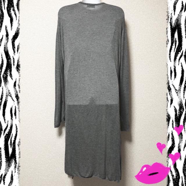 【新品】ロング丈トッパーカーデ/グレー < 女性ファッション  【新品】ロング丈トッパーカーデ/グレー < 女性ファッションの