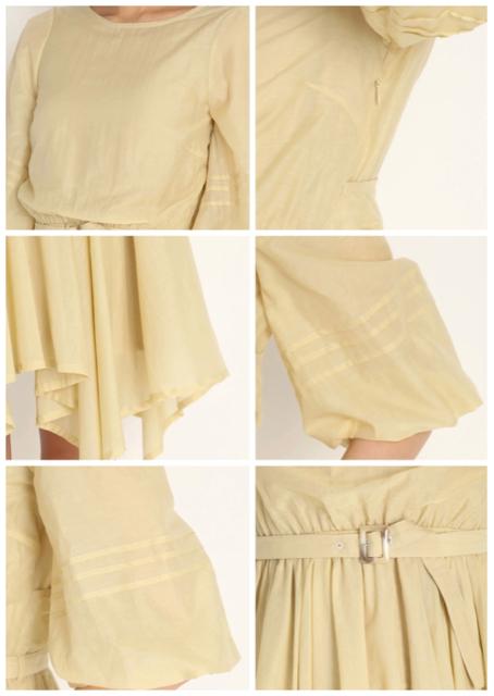 シアーイレギュラーヘムワンピース黄色アシメシースルーパフスリ < ブランド シアーイレギュラーヘムワンピース黄色アシメシースルーパフスリ < ブランドの