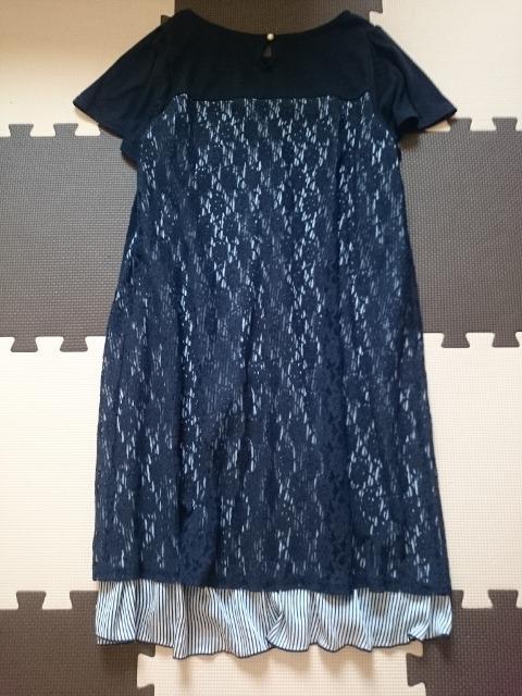 grove グローブ☆バックレースチュニックワンピース★ネイビー☆ < ブランド  grove グローブ☆バックレースチュニックワンピース★ネイビー☆ < ブランドの
