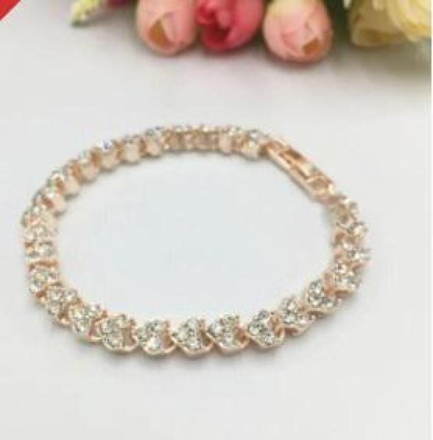 残り1点 590円★ラインストーンブレスレット ピンクゴールド < 女性アクセサリー/時計 残り1点 590円★ラインストーンブレスレット ピンクゴールド < 女性アクセサリー/時計の