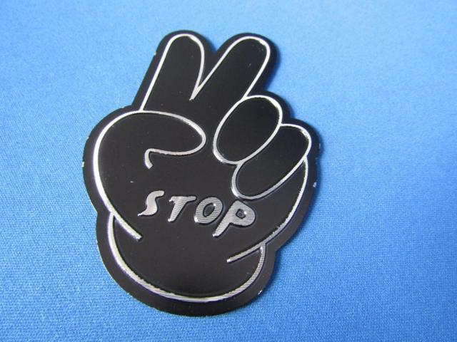 STOP!PEACE ピース Sign アルミクラフト製デカール BLACK 〓 2枚SET < 自動車/バイク STOP!PEACE ピース Sign アルミクラフト製デカール BLACK 〓 2枚SET < 自動車/バイク