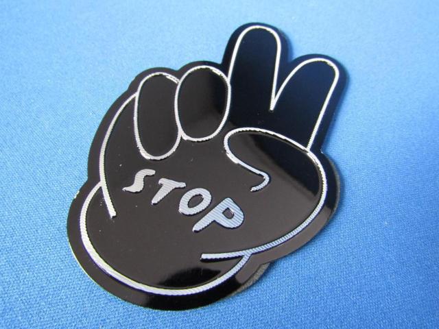 STOP!PEACE ピース Sign アルミクラフト製デカール BLACK 〓 2枚SET < 自動車/バイク STOP!PEACE ピース Sign アルミクラフト製デカール BLACK 〓 2枚SET < 自動車/バイク