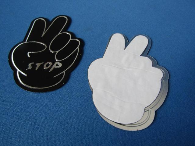 STOP!PEACE ピース Sign アルミクラフト製デカール BLACK 〓 2枚SET < 自動車/バイク STOP!PEACE ピース Sign アルミクラフト製デカール BLACK 〓 2枚SET < 自動車/バイク