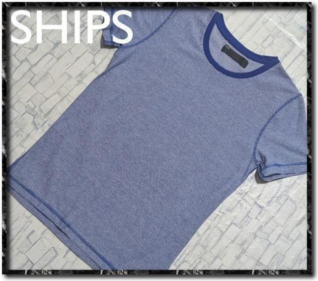シップス 丸首ボーダー半袖Tシャツ 青×白 < ブランド  シップス 丸首ボーダー半袖Tシャツ 青×白  < ブランドの