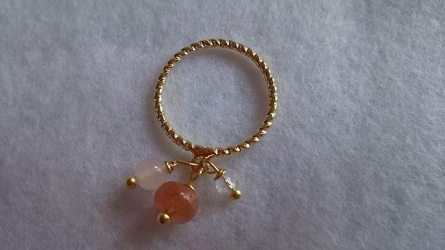 ☆handmadeリング☆マイカサンストーン&ローズクォーツ&カット水晶☆10号☆ < 女性アクセサリー/時計  ☆handmadeリング☆マイカサンストーン&ローズクォーツ&カット水晶☆10号☆  < 女性アクセサリー/時計の
