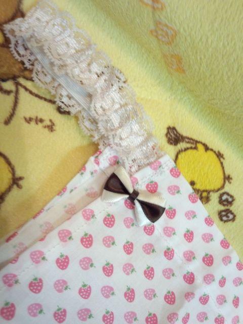 〓ほんのりベージュに可愛いイチゴ柄の手作りパンドルショーツ 〓サイズ〓 < 女性ファッション  〓ほんのりベージュに可愛いイチゴ柄の手作りパンドルショーツ 〓サイズ〓 < 女性ファッションの