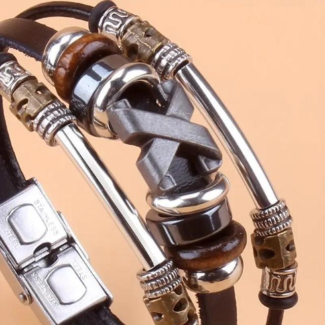 爆ヤス価格490円★ステンレススチールバックルブレスレット付きPUレザービンテージスタイルバングル 茶 < 女性アクセサリー/時計  爆ヤス価格490円★ステンレススチールバックルブレスレット付きPUレザービンテージスタイルバングル 茶 < 女性アクセサリー/時計の