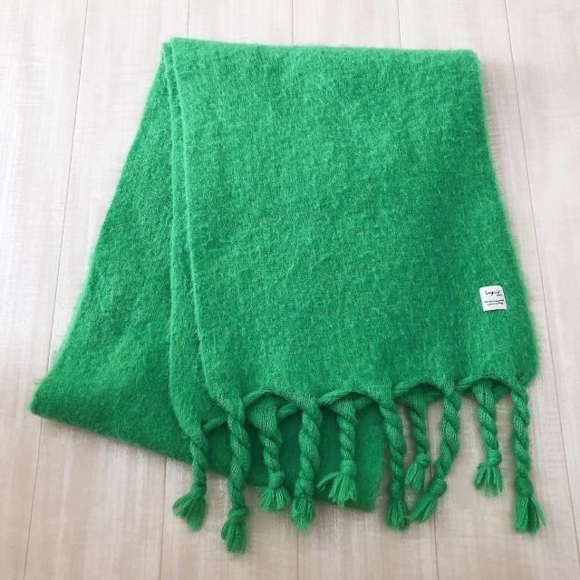 ◆Ungrid/アングリッド◆カラー起毛マフラー★グリーン*大判フリンジストール♪ < ブランド  ◆Ungrid/アングリッド◆カラー起毛マフラー★グリーン*大判フリンジストール♪ < ブランドの