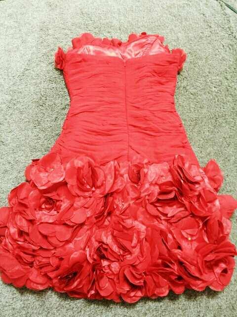 赤ゴージャス立体フラワーお花ビーズベアワンピドレスパーティー < 女性ファッション 赤ゴージャス立体フラワーお花ビーズベアワンピドレスパーティー < 女性ファッションの