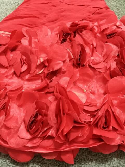 赤ゴージャス立体フラワーお花ビーズベアワンピドレスパーティー < 女性ファッション 赤ゴージャス立体フラワーお花ビーズベアワンピドレスパーティー < 女性ファッションの