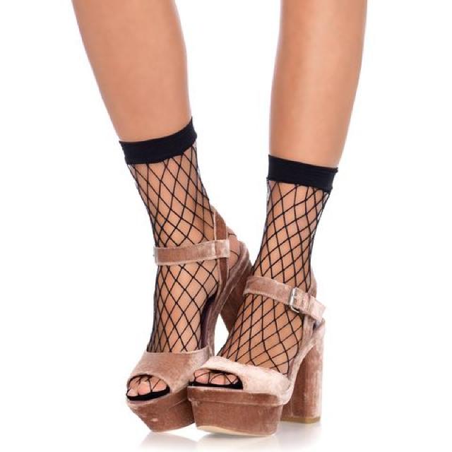 シンプルなダイヤモンドネットのアンクルソックス 黒 < 女性ファッション  シンプルなダイヤモンドネットのアンクルソックス 黒  < 女性ファッションの