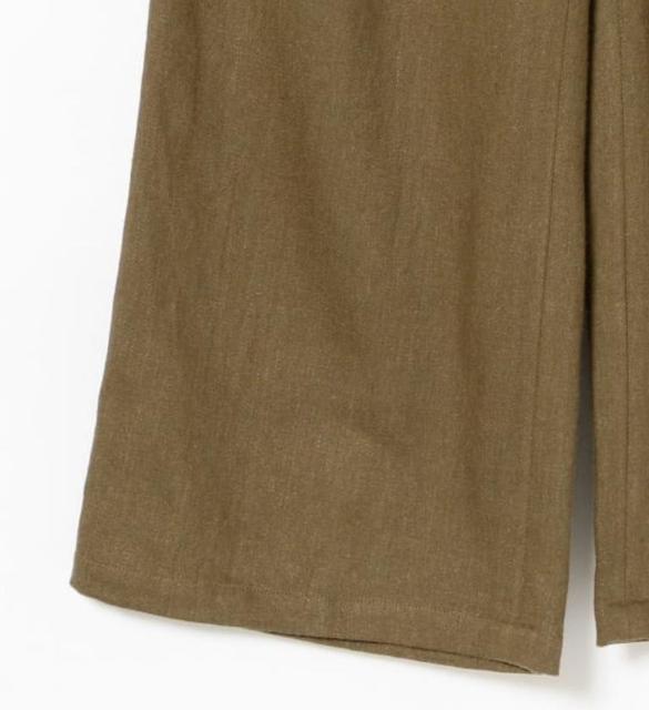 レディース 麻混 カルゼ パンツ【BROWN】 < 女性ファッション  レディース 麻混 カルゼ パンツ【BROWN】 < 女性ファッションの