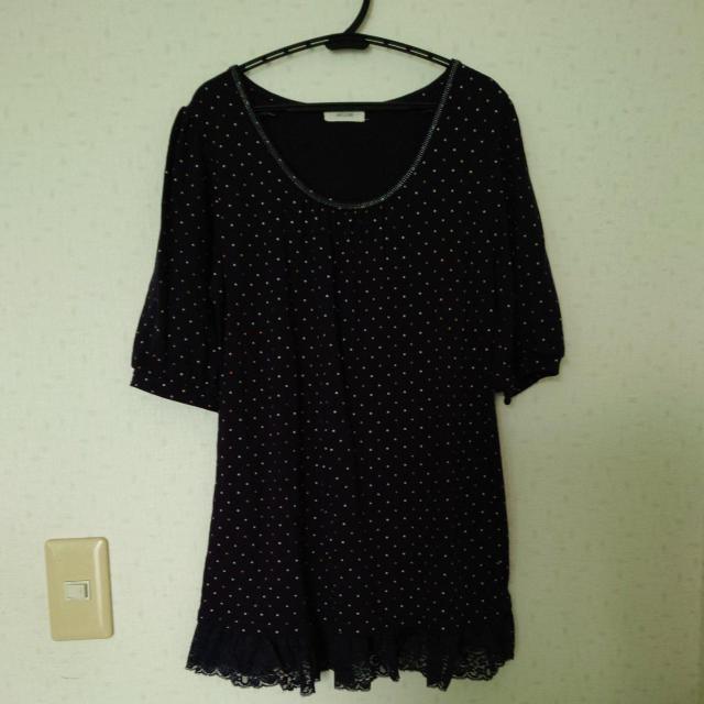 MEGERE◇レディース半袖カットソーM 裾レース 紺色◇中古 < 女性ファッション  MEGERE◇レディース半袖カットソーM 裾レース 紺色◇中古  < 女性ファッションの