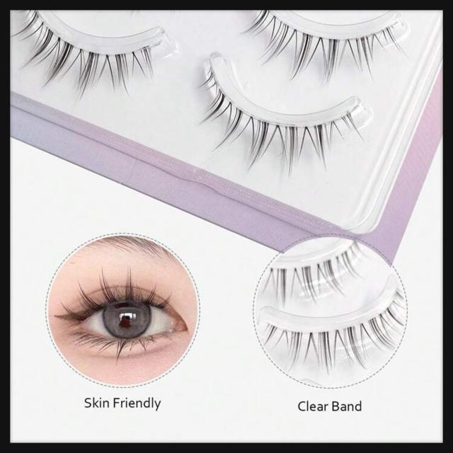 新品未開封 ナチュラル 盛れ!!韓国メイク 中華メイク 束感 ツケマツゲ まつ毛 根元透明タイプ 5ペア < 香水/コスメ/ネイル  新品未開封 ナチュラル 盛れ!!韓国メイク 中華メイク 束感 ツケマツゲ まつ毛 根元透明タイプ 5ペア < 香水/コスメ/ネイルの