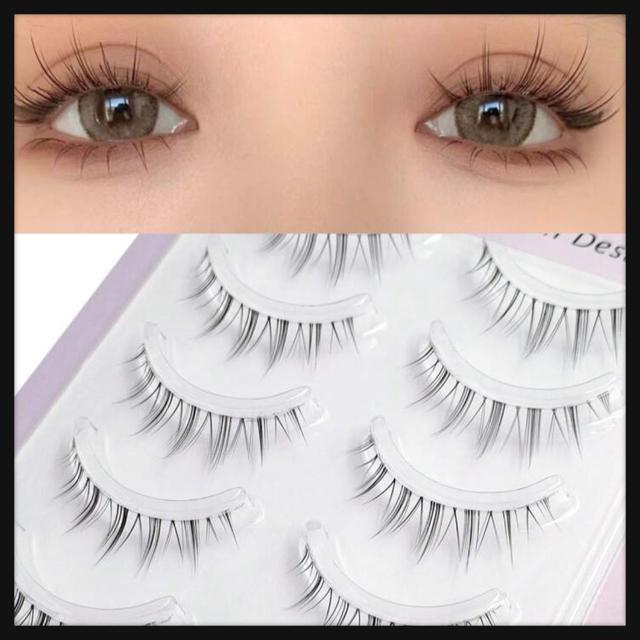 新品未開封 ナチュラル 盛れ!!韓国メイク 中華メイク 束感 ツケマツゲ まつ毛 根元透明タイプ 5ペア < 香水/コスメ/ネイル  新品未開封 ナチュラル 盛れ!!韓国メイク 中華メイク 束感 ツケマツゲ まつ毛 根元透明タイプ 5ペア < 香水/コスメ/ネイルの