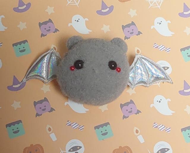 ハンドメイド♪ポンポンフェイスブローチ★ハロウィンver★コウモリA < ペット/手芸/園芸  ハンドメイド♪ポンポンフェイスブローチ★ハロウィンver★コウモリA  < ペット/手芸/園芸の