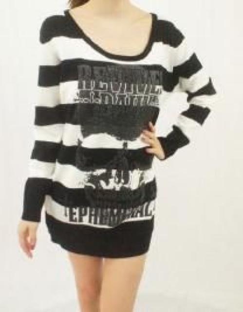 【GHOST OF HARLEM/ゴーストオブハーレム】《New》スカル・ボーダー柄*ニットワンピ < ブランド 【GHOST OF HARLEM/ゴーストオブハーレム】《New》スカル・ボーダー柄*ニットワンピ < ブランドの