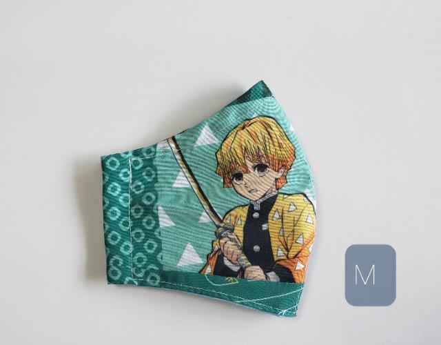 M7  涼夏用 100☆【ラスト】立体マスク 鬼滅の刃 善逸(*^^*)ハンドメイド M 1点のみ < 女性ファッション  M7  涼夏用 100☆【ラスト】立体マスク 鬼滅の刃 善逸(*^^*)ハンドメイド M 1点のみ  < 女性ファッションの